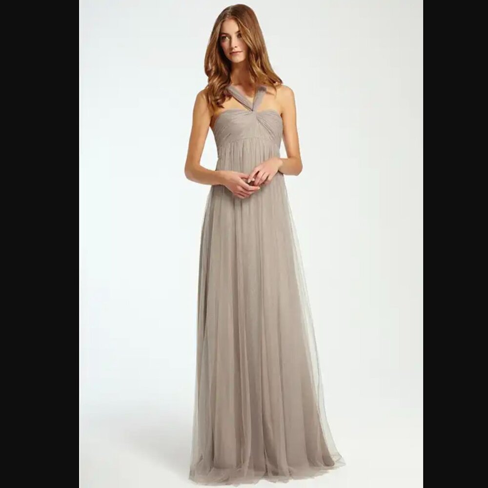 Monique Lhuillier - Bridesmaids Reverse Halter Tulle Gown - Size 2
